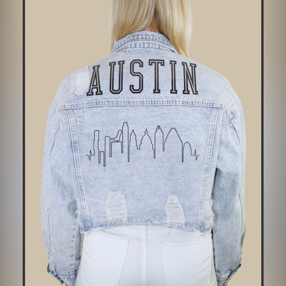 Rivalry Austin Light Wash Denim Jacket - Women Austin Skyline Denim Jacket M